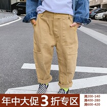 (Mid-year clearance is not refundable) Childrens overalls Korean girls casual pants Straight pants