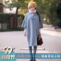 Wool double-sided half-sleeve coat clearance special hand-sewn simple style loose with cashmere long