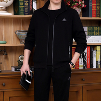 Middle-aged sportswear mens spring and autumn new fathers clothing 40 years old and 50 middle-aged and elderly sportswear casual three-piece suit