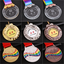 Medal custom Crystal tag custom Childrens Day Metal gold and silver Bronze medal production Sports games Basketball game lettering