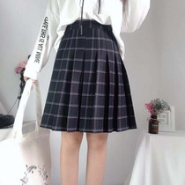 Large size plaid pleated skirt high waist skirt skirt women spring and summer new fat mm Joker slim a character long