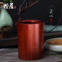 Red and sour branches red sandalwood mahogany pen holder Wenfangshu carving red sour branch pen container retro China