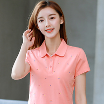 Summer new sports loose lapel polo shirt t-shirt 2021 Korean edition large size casual pure cotton short-sleeved t-shirt women