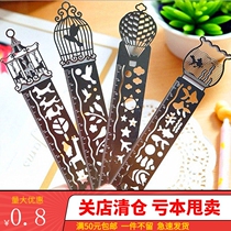Hollow exquisite metal bookmark with scale ruler creative multi-functional exquisite painting icon model ruler steel ruler