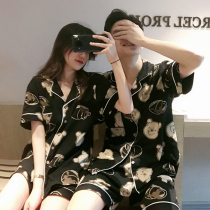 Couples Pajamas Women Summer Cotton Short Sleeve Thin 2021 Trend ins Cartoon Explosive Men Home Clothes Set