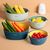Germany plazotta double-layer washing basket Kitchen washing basin Household drain basket Multi-function fruit basin fruit basket