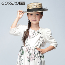 2020 Spring Autumn Children Small Canon Shoulder Gown Small Jacket Girl Mid Sleeve Small Shawl Shoulder Dress Cardiovert Cardiovert