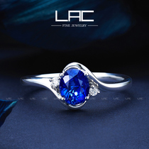 LAC Superior Jewelry Sri Lanka Natural Sapphire Ring Female 18k Gold Custom Studded Color Treasure Certificate