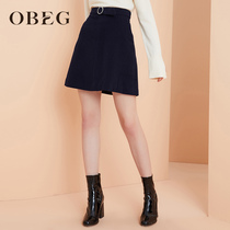 Clearance sale OBE simple fashion small profile skirt wool short skirt skirt skirt 1074044