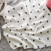 Baby quilt out baby blanket Pure cotton summer thin kindergarten four-layer gauze blanket Summer cool quilt children