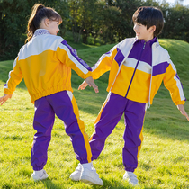 Kindergarten garden clothing spring and autumn childrens school uniform elementary school suit six-one sports party sub-strike three-piece set