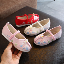 Hanfu girl embroidered shoes old Beijing childrens cloth shoes ethnic style baby princess shoes student costume performance shoes
