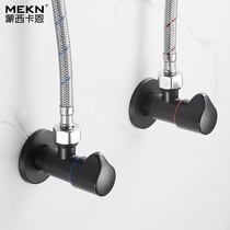 Full copper black hot and cold thickened triangular valve water-stop valve surface basin ceramic basin ceramic basin toilet water heater triangular valve