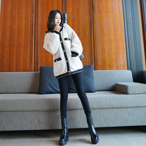 2021 new womens autumn and winter clothing senior sense Hepburn small fragrant wind tweed plaid woolen coat coat short