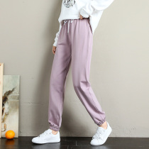Light purple sweatpants womens spring and autumn loose toe leggings womens large size pants slim 2020 new students