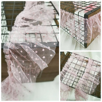 Curtain veil doll pet clothing diy lace with 9cm wide pink polo point wrinkled ruffle ruffle