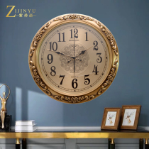 European light luxury pure copper wall clock Living room household fashion silent watch Creative personality atmospheric clock Simple hanging watch