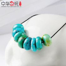 Natural mineral turquoise spacer gasket Hand string bracelet Buddha beads Large spacer beads King Kong Star Moon Bodhi diy accessories