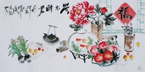 Y21 four-foot freehand Flower and Bird (603) Chinese painting clear painting painting painting hand-painted horizontal