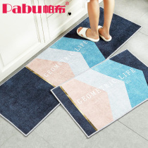 Kitchen floor mats are oil-proof waterproof non-washable non-slip long foot mats dirt-resistant and erasable household entrance carpet