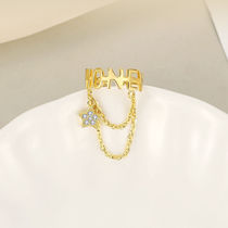 (Ear silver) Winy Maggie diary inlaid with stars Ear Nail Woman New Temperament and sweet and earthy design sensation