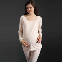 Jonya breastfeeding month clothing spring cotton postpartum pregnant women set pajamas summer maternity home clothing loss clearance