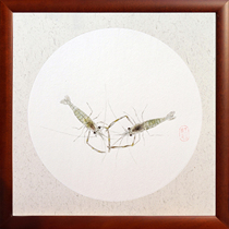 (Send solid wood framed) Wang Yuwei watercolor Shrimp living room bedroom decoration painting