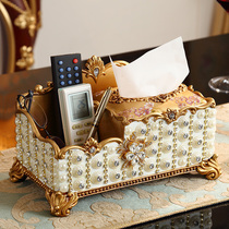 Multifunctional tissue box European luxury living room remote control storage box high-grade paper drawing box napkin carton home