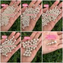 ABS high-gloss beige imitation pearl 4mm-16mm non-porous pearl white beads handmade beading material