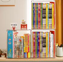 Dust-proof domestic multifunctional containing box transparent storage box for students with book containing box finishing box book box deity