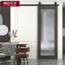 Exhibition Zhitianhua wooden door Nordic barn door suspension rail toilet push-pull glass shifting door kitchen customised bedroom door
