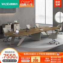 Light Extravagant Office Furniture Conference Table Long Table Brief Modern Large Conference Room Reception Talks Desk Chair Combination