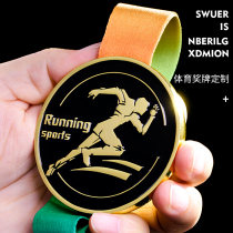 Marathon metal medals customized tennis football basketball badminton games competition gold silver and copper listed custom