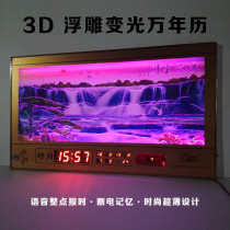 led digital perpetual calendar electronic clock 3d embossed commercial living room home simple modern hanging wall fashion