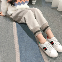 Girls pants autumn and winter children wear foreign girls Korean version plus velvet thickened warm students leisure sports pants