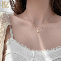  Letter necklace female sterling silver 2021 new trend light luxury niche design sense net red ins clavicle chain to send girlfriend
