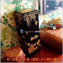 Yangzhou lacquerware factory direct sales Lacquer art new Chinese classical furniture carved paint flowers and birds cubic flower angle a few cabinets custom