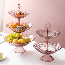 Fruit tray Zero food tray on the fruit tray three-layer living-room tea table Home 2021 new high-end atmosphere Candy Tray