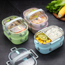 304 stainless steel insulated lunch box Lunch box Japanese student portable lunch box Office worker grid multi-layer large capacity