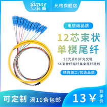  12-core SC beam pigtail single-mode SC beam fiber fused fiber set ODF optical cross-box beam pigtail jumper 1 5m meter SC interface