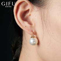 High sense of light luxury summer sterling silver imitation large pearl earrings female stud earrings ear buckle drop earrings earrings 2021 new trend