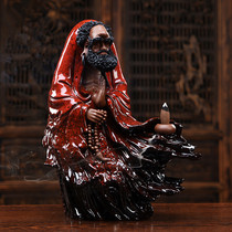 Chinese vintage fine ceramic characters Buddha Buddha Dharma ornaments Zen Club soft decorations Living room bookcase decoration