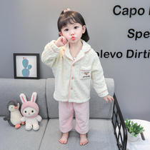Girls nightgown flannel fall winter childrens coral wool thickening children girl baby baby winter family clothes