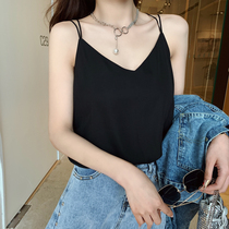 Large size womens chiffon mind sling wear fat mm loose thin v-neck cross bottoming 200 kg vest top