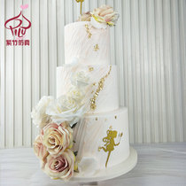 Cake model simulation 2021 New Net red three-layer flower window sample fake cake birthday cake model