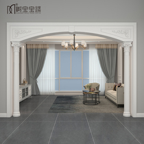 White European-style Pass cover styling Roman column Balcony Custom Carved flower Living room decorated with solid wood composite baking varnish