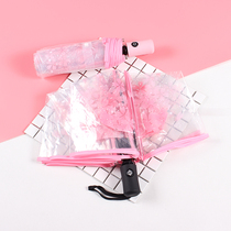 Xiao Zhan umbrella large sunshade women folding school kindergarten primary school children rain s umbrella transparent hipster