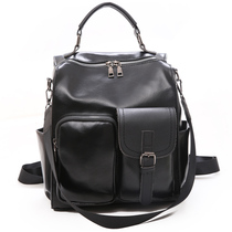 Retro Hong Kong style pu shoulder bag female Korean version 2020 popular new Tide Korean version of large capacity Fashion shoulder bag backpack