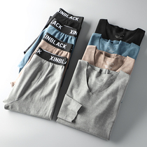 Foreign trade tail single male cut standard cattle goods De Velvet incognito self-heating thermal underwear set Export original single autumn clothes autumn pants