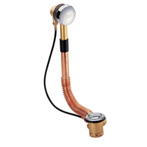  Bathtub rotating pull-wire drain pipe Lifting British knob Bathtub overwater device All copper bathtub drain device